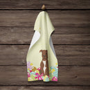 Easter Eggs Staffordshire Bull Terrier Chocolate Kitchen Towel Velour Plush Front and Cotton Loop Back Machine Washable