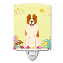Easter Eggs Central Asian Shepherd Dog Ceramic Night Light Compact, UL-Certified, Ideal for Bedroom, Bathroom, Nursery, Hallway, Kitchen, 6x4x3, Multicolor