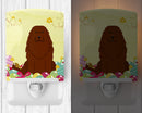 Easter Eggs Caucasian Shepherd Dog Ceramic Night Light Compact, UL-Certified, Ideal for Bedroom, Bathroom, Nursery, Hallway, Kitchen, 6x4x3, Multicolor