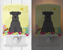 Easter Eggs Miniature Schnauzer Black Ceramic Night Light Compact, UL-Certified, Ideal for Bedroom, Bathroom, Nursery, Hallway, Kitchen, 6x4x3, Multicolor