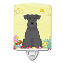 Easter Eggs Miniature Schnauzer Black Ceramic Night Light Compact, UL-Certified, Ideal for Bedroom, Bathroom, Nursery, Hallway, Kitchen, 6x4x3, Multicolor
