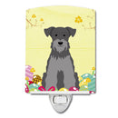 Easter Eggs Miniature Schnauzer Black Silver Ceramic Night Light Compact, UL-Certified, Ideal for Bedroom, Bathroom, Nursery, Hallway, Kitchen, 6x4x3, Multicolor