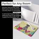 Easter Eggs Miniature Schnauzer Black Silver Memory Foam Kitchen Mat Machine Washable Anti-Fatigue Cushion Comfort Bath or Kitchen Rug