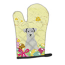 Easter Eggs Miniature Schnauzer White Oven Mitt Heat Resistant Thick Oven Mitt for Hot Pans and Oven, Kitchen Mitt Protect Hands, Cooking Baking Glove