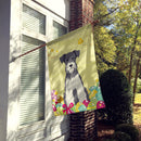 Easter Eggs Miniature Schnauzer Salt and Pepper House Flag 28x40 Porch Sleeve Pole Decorative Outside Yard Banner Artwork Wall Hanging, Polyester