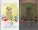 Easter Eggs Yellow Labrador Ceramic Night Light Compact, UL-Certified, Ideal for Bedroom, Bathroom, Nursery, Hallway, Kitchen, 6x4x3, Multicolor