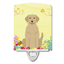Easter Eggs Yellow Labrador Ceramic Night Light Compact, UL-Certified, Ideal for Bedroom, Bathroom, Nursery, Hallway, Kitchen, 6x4x3, Multicolor