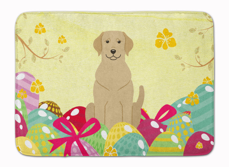 Easter Eggs Yellow Labrador Machine Washable Memory Foam Mat BB6055RUG