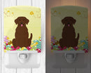 Easter Eggs Chocolate Labrador Ceramic Night Light Compact, UL-Certified, Ideal for Bedroom, Bathroom, Nursery, Hallway, Kitchen, 6x4x3, Multicolor