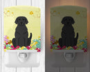 Easter Eggs Black Labrador Ceramic Night Light Compact, UL-Certified, Ideal for Bedroom, Bathroom, Nursery, Hallway, Kitchen, 6x4x3, Multicolor