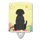 Easter Eggs Black Labrador Ceramic Night Light Compact, UL-Certified, Ideal for Bedroom, Bathroom, Nursery, Hallway, Kitchen, 6x4x3, Multicolor