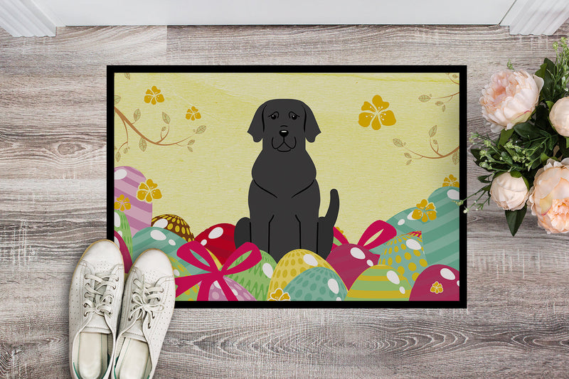 Easter Eggs Black Labrador Indoor or Outdoor Mat 18x27 BB6057MAT