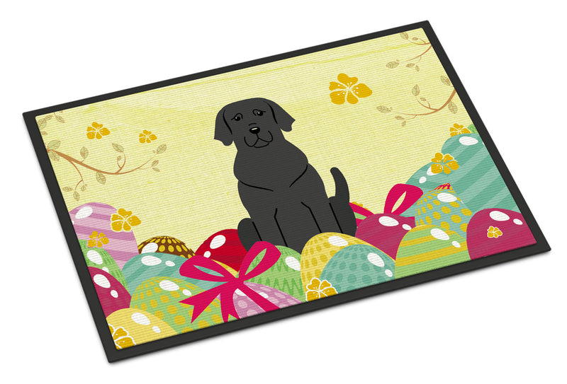 Easter Eggs Black Labrador Indoor or Outdoor Mat 18x27 BB6057MAT