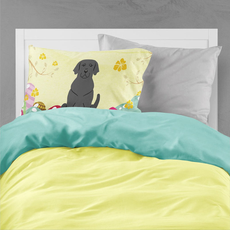 Easter Eggs Black Labrador Fabric Standard Pillowcase BB6057PILLOWCASE