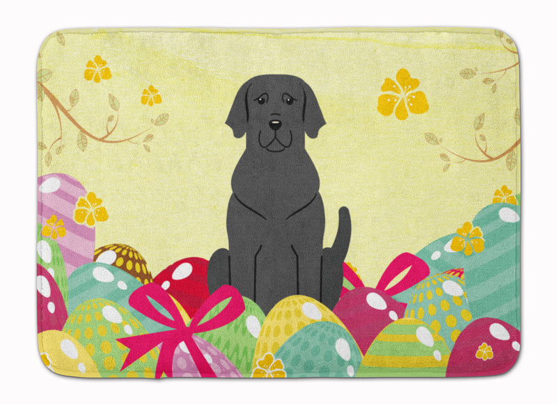 Easter Eggs Black Labrador Machine Washable Memory Foam Mat BB6057RUG