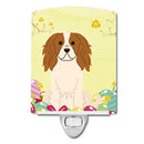 Easter Eggs Cavalier Spaniel Ceramic Night Light Compact, UL-Certified, Ideal for Bedroom, Bathroom, Nursery, Hallway, Kitchen, 6x4x3, Multicolor