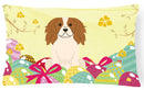 Easter Eggs Cavalier Spaniel Decorative Throw Pillow 12x16 Indoor Outdoor Accent Cushion, Fabric Cover with Insert for Sofa, Bed, Porch & Living Room