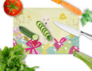 Easter Eggs Soft Coated Wheaten Terrier Cutting Board Tempered Glass Kitchen Cutting Surface, Heat Resistant Chopping, Non-Slip Feet, Food Prep & Serving