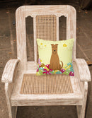 Easter Eggs Irish Terrier Decorative Throw Pillow 18x18 Indoor Outdoor Accent Cushion, Fabric Cover with Insert for Sofa, Bed, Porch & Living Room