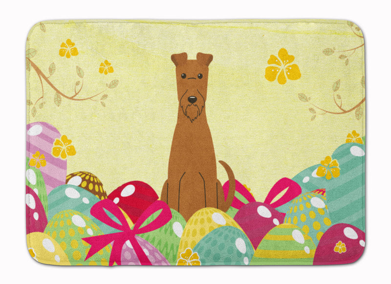 Easter Eggs Irish Terrier Machine Washable Memory Foam Mat BB6062RUG