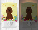 Easter Eggs Irish Water Spaniel Ceramic Night Light Compact, UL-Certified, Ideal for Bedroom, Bathroom, Nursery, Hallway, Kitchen, 6x4x3, Multicolor