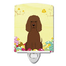 Easter Eggs Irish Water Spaniel Ceramic Night Light Compact, UL-Certified, Ideal for Bedroom, Bathroom, Nursery, Hallway, Kitchen, 6x4x3, Multicolor