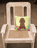 Easter Eggs Irish Water Spaniel Decorative Throw Pillow 18x18 Indoor Outdoor Accent Cushion, Fabric Cover with Insert for Sofa, Bed, Porch & Living Room
