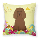 Easter Eggs Irish Water Spaniel Decorative Throw Pillow 18x18 Indoor Outdoor Accent Cushion, Fabric Cover with Insert for Sofa, Bed, Porch & Living Room