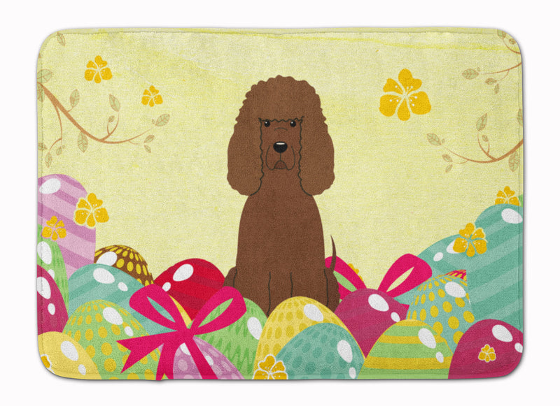 Easter Eggs Irish Water Spaniel Machine Washable Memory Foam Mat BB6063RUG