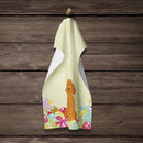 Easter Eggs Irish Setter Kitchen Towel Velour Plush Front and Cotton Loop Back Machine Washable