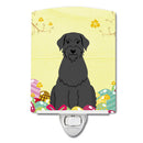 Easter Eggs Giant Schnauzer Ceramic Night Light Compact, UL-Certified, Ideal for Bedroom, Bathroom, Nursery, Hallway, Kitchen, 6x4x3, Multicolor
