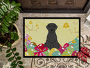 Easter Eggs Giant Schnauzer Doormat Indoor Outdoor 24H X 36W Front Door Mat Rugs for Entryway, Non Slip Washable Low Pile,