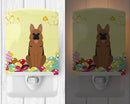 Easter Eggs German Shepherd Ceramic Night Light Compact, UL-Certified, Ideal for Bedroom, Bathroom, Nursery, Hallway, Kitchen, 6x4x3, Multicolor