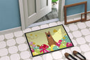 Easter Eggs German Shepherd Doormat Indoor Outdoor 24H X 36W Front Door Mat Rugs for Entryway, Non Slip Washable Low Pile,