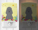 Easter Eggs Poodle Silver Ceramic Night Light Compact, UL-Certified, Ideal for Bedroom, Bathroom, Nursery, Hallway, Kitchen, 6x4x3, Multicolor