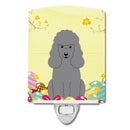 Easter Eggs Poodle Silver Ceramic Night Light Compact, UL-Certified, Ideal for Bedroom, Bathroom, Nursery, Hallway, Kitchen, 6x4x3, Multicolor