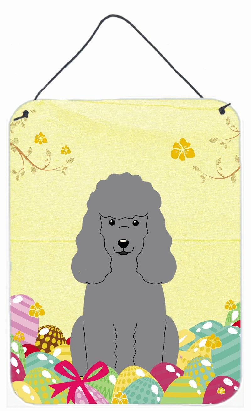 Easter Eggs Poodle Silver Wall or Door Hanging Prints BB6068DS1216