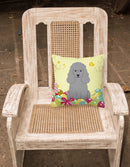 Easter Eggs Poodle Silver Decorative Throw Pillow 18x18 Indoor Outdoor Accent Cushion, Fabric Cover with Insert for Sofa, Bed, Porch & Living Room
