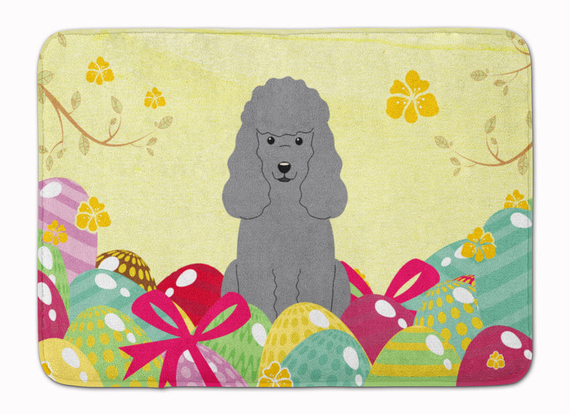 Easter Eggs Poodle Silver Machine Washable Memory Foam Mat BB6068RUG