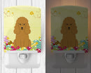 Easter Eggs Poodle Tan Ceramic Night Light Compact, UL-Certified, Ideal for Bedroom, Bathroom, Nursery, Hallway, Kitchen, 6x4x3, Multicolor