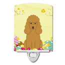 Easter Eggs Poodle Tan Ceramic Night Light Compact, UL-Certified, Ideal for Bedroom, Bathroom, Nursery, Hallway, Kitchen, 6x4x3, Multicolor
