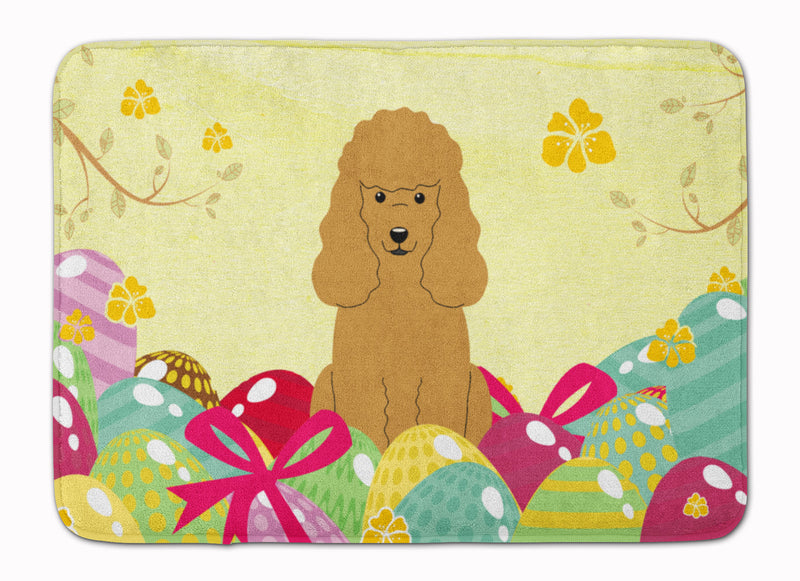 Easter Eggs Poodle Tan Machine Washable Memory Foam Mat BB6069RUG