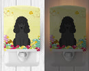 Easter Eggs Poodle Black Ceramic Night Light Compact, UL-Certified, Ideal for Bedroom, Bathroom, Nursery, Hallway, Kitchen, 6x4x3, Multicolor