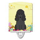 Easter Eggs Poodle Black Ceramic Night Light Compact, UL-Certified, Ideal for Bedroom, Bathroom, Nursery, Hallway, Kitchen, 6x4x3, Multicolor