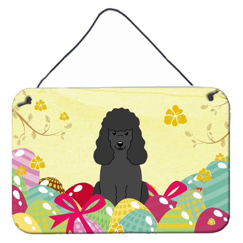 Easter Eggs Poodle Black Wall or Door Hanging Prints BB6071DS812