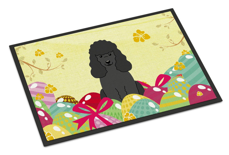 Easter Eggs Poodle Black Indoor or Outdoor Mat 24x36 BB6071JMAT