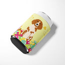 Easter Eggs Brittany Spaniel Can or Bottle Hugger Cooler Sleeve for Standard 12 oz Cans, Insulated Foam Beer & Soda Can Hugger Reusable