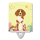 Easter Eggs Brittany Spaniel Ceramic Night Light Compact, UL-Certified, Ideal for Bedroom, Bathroom, Nursery, Hallway, Kitchen, 6x4x3, Multicolor