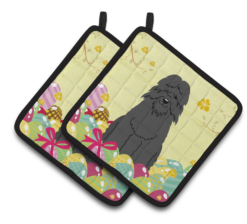 Easter Eggs Bouvier des Flandres Pair of Pot Holders BB6074PTHD