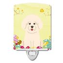 Easter Eggs Bichon Frise Ceramic Night Light Compact, UL-Certified, Ideal for Bedroom, Bathroom, Nursery, Hallway, Kitchen, 6x4x3, Multicolor